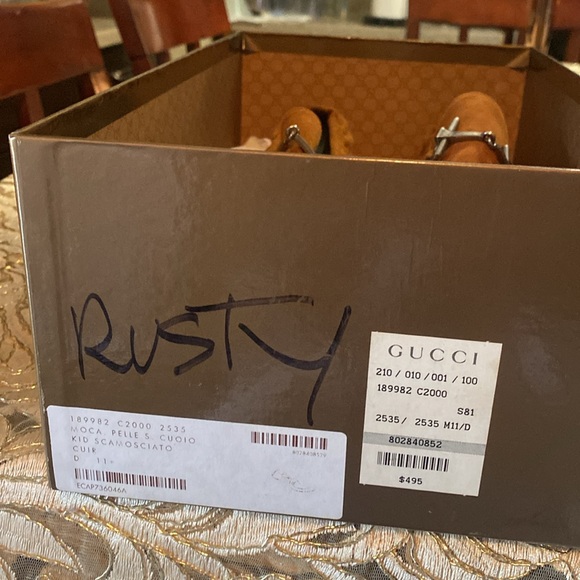 Pre Love ,Rust suedes size 12 Gucci shoe beautiful shape,well taken care .. - Picture 3 of 3